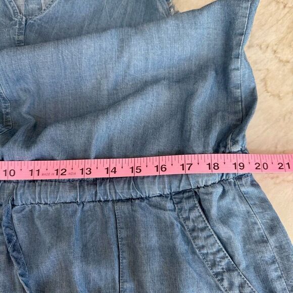 Thread & Supply Chambray romper medium Wash Casual Womens 1X - Picture 5 of 7